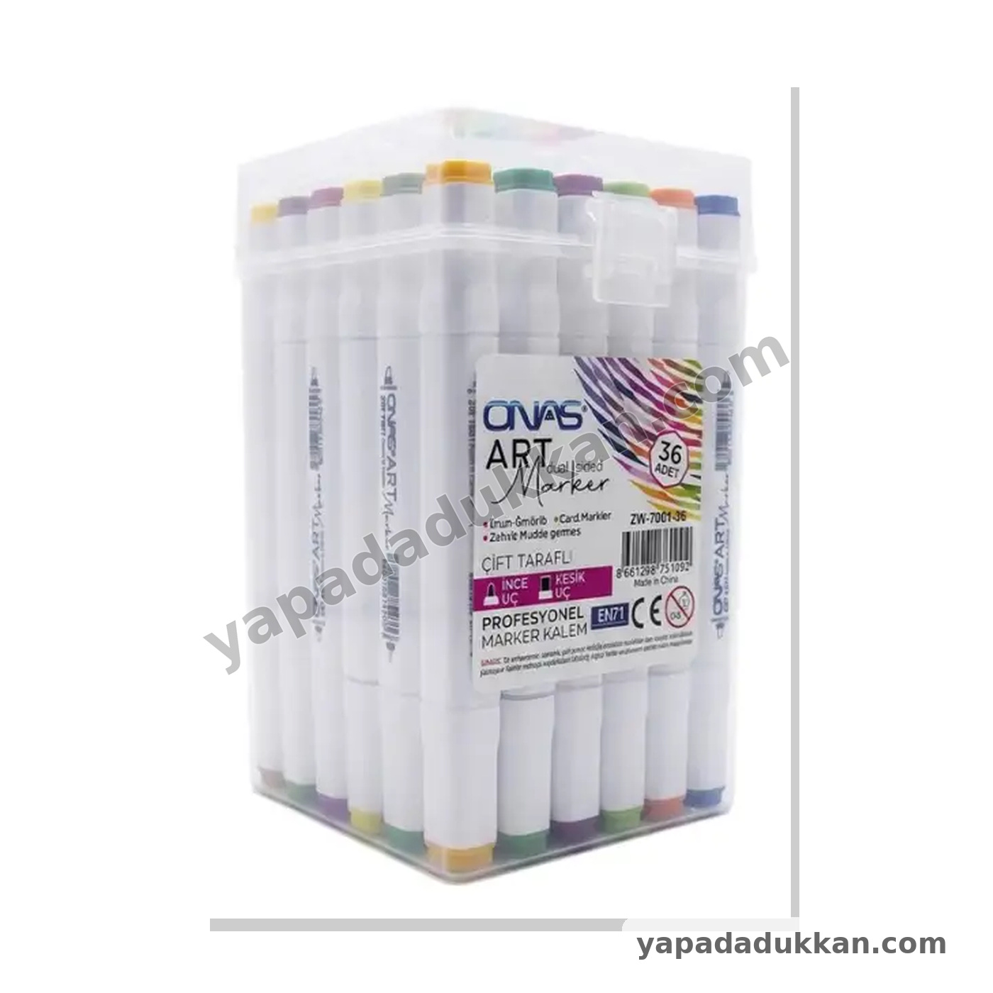 Onas Art ZW-7001-36 Çantalı Çift Taraflı Marker Seti – 36 Renk