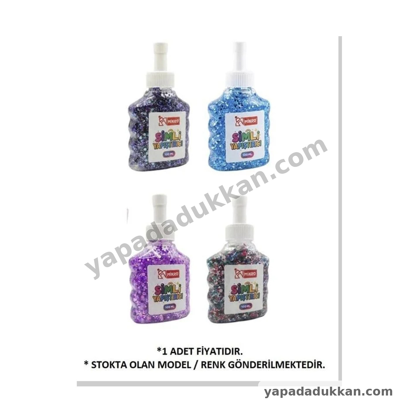 Mikro SY-1785 Neon Renkli Pullu Simli Yapıştırıcı 100 ml