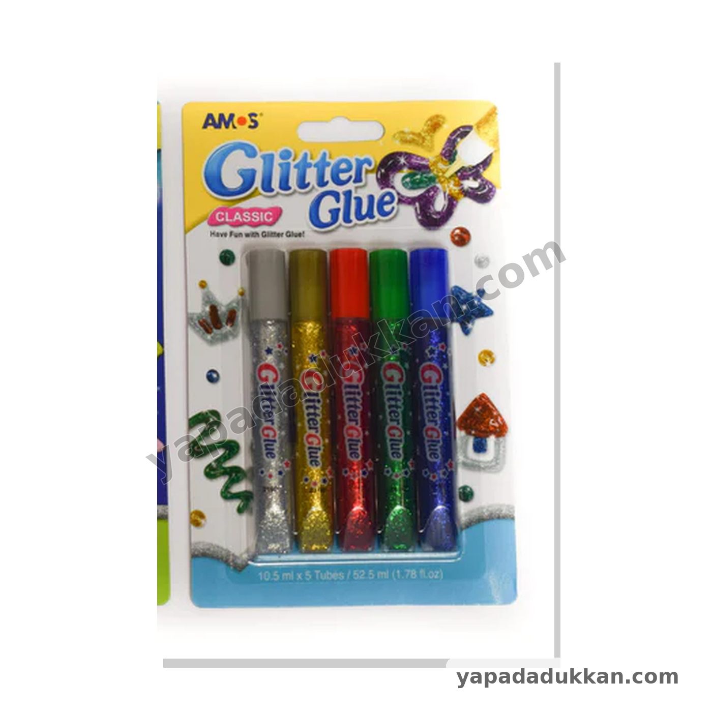 AMOS Klasik Simli Yapıştırıcı 10,5 ml x 5 Renk – GCL10B5
