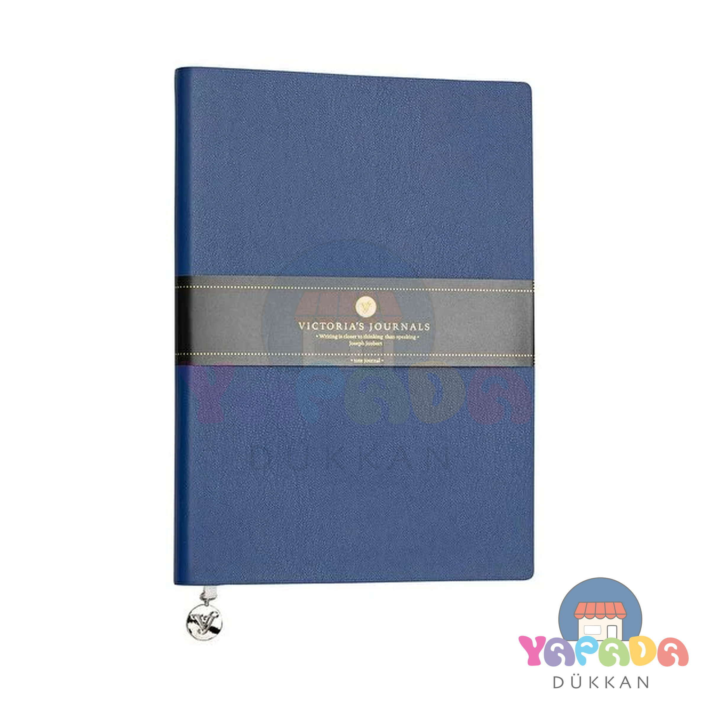 Victoria's Journals Keten Sert Kapak Defter A5 ,120 yap, 120 gr.Ivory. Çizgili-Lacivert