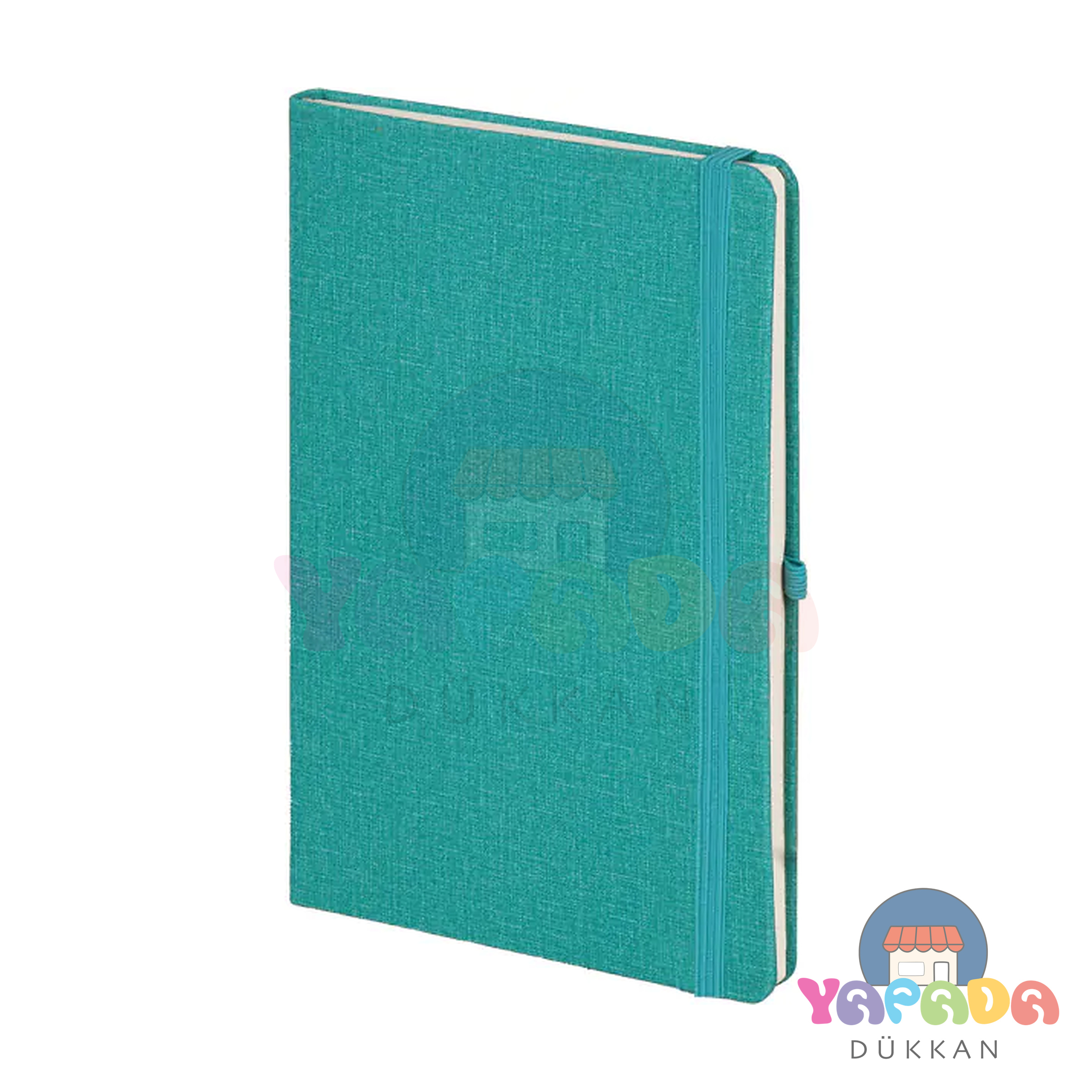 Victoria's Journals Keten Sert Kapak Defter A5 ,120 yap, 120 gr.Ivory. Çizgili-Türkuaz
