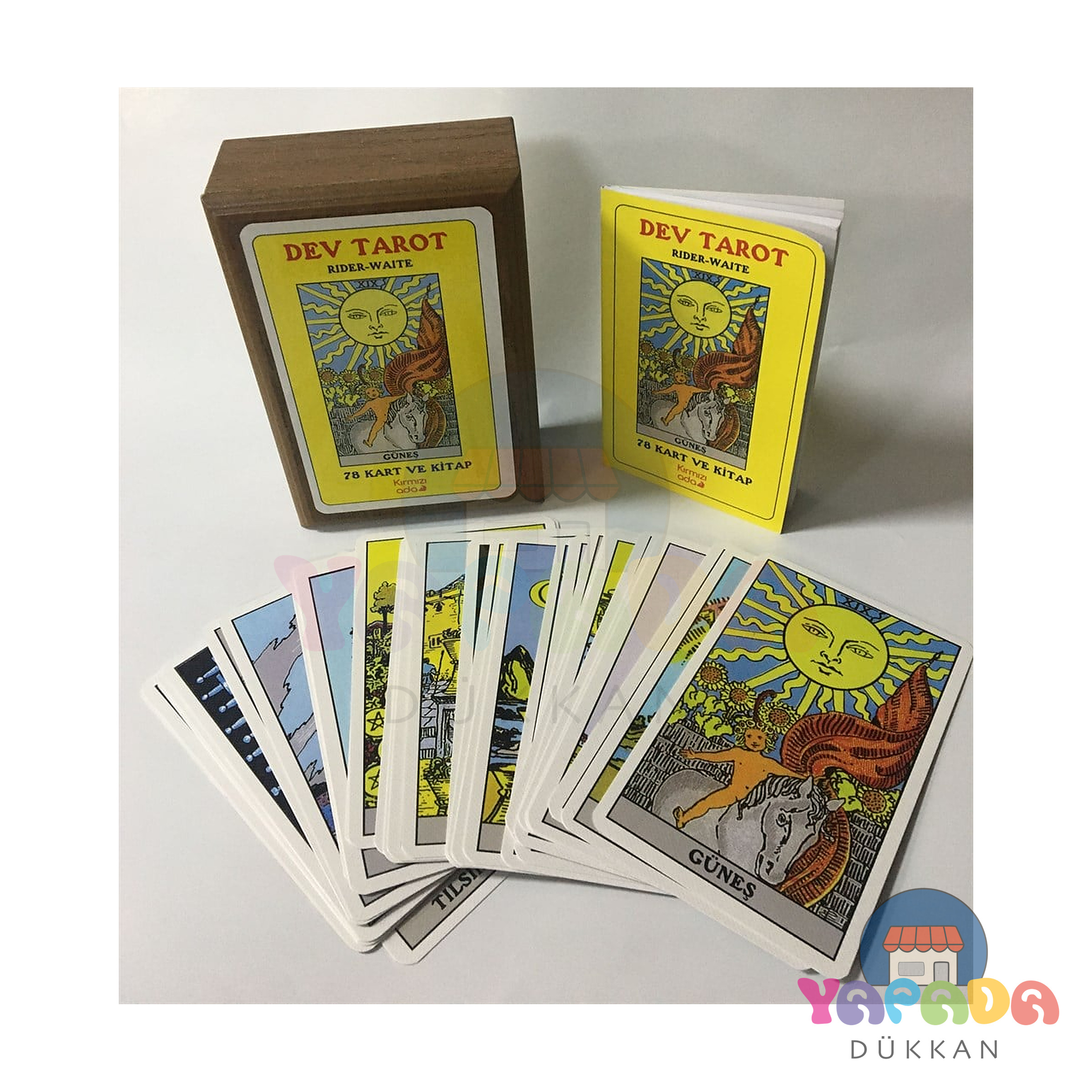 Dev Tarot Kutulu Rider Waite 78 Kart ve Kitap - Pamela Colman Smith - Kırmızı Ada Yayınları