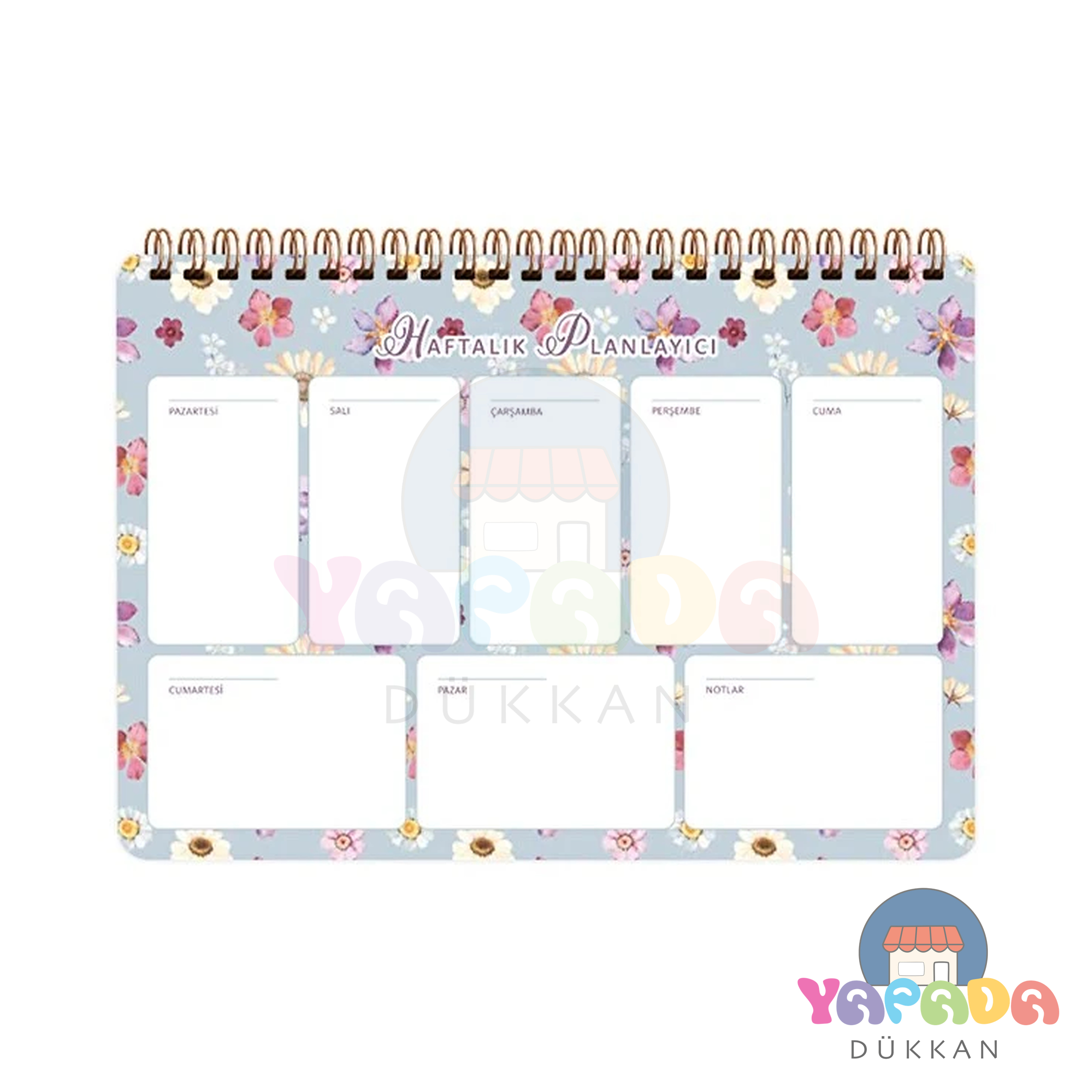 Keskin Color Spiralli Planner Lila Çiçek 17x24