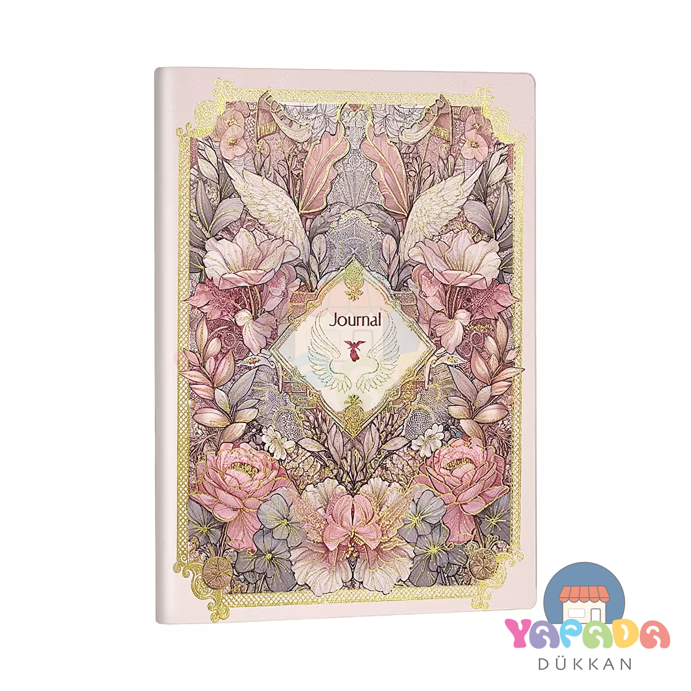 Victoria's Journals Amour - Vegan Deri Sert Kapak Defter A5 100 gr., 96 yaprak. Çizgili.Kutulu-Pembe