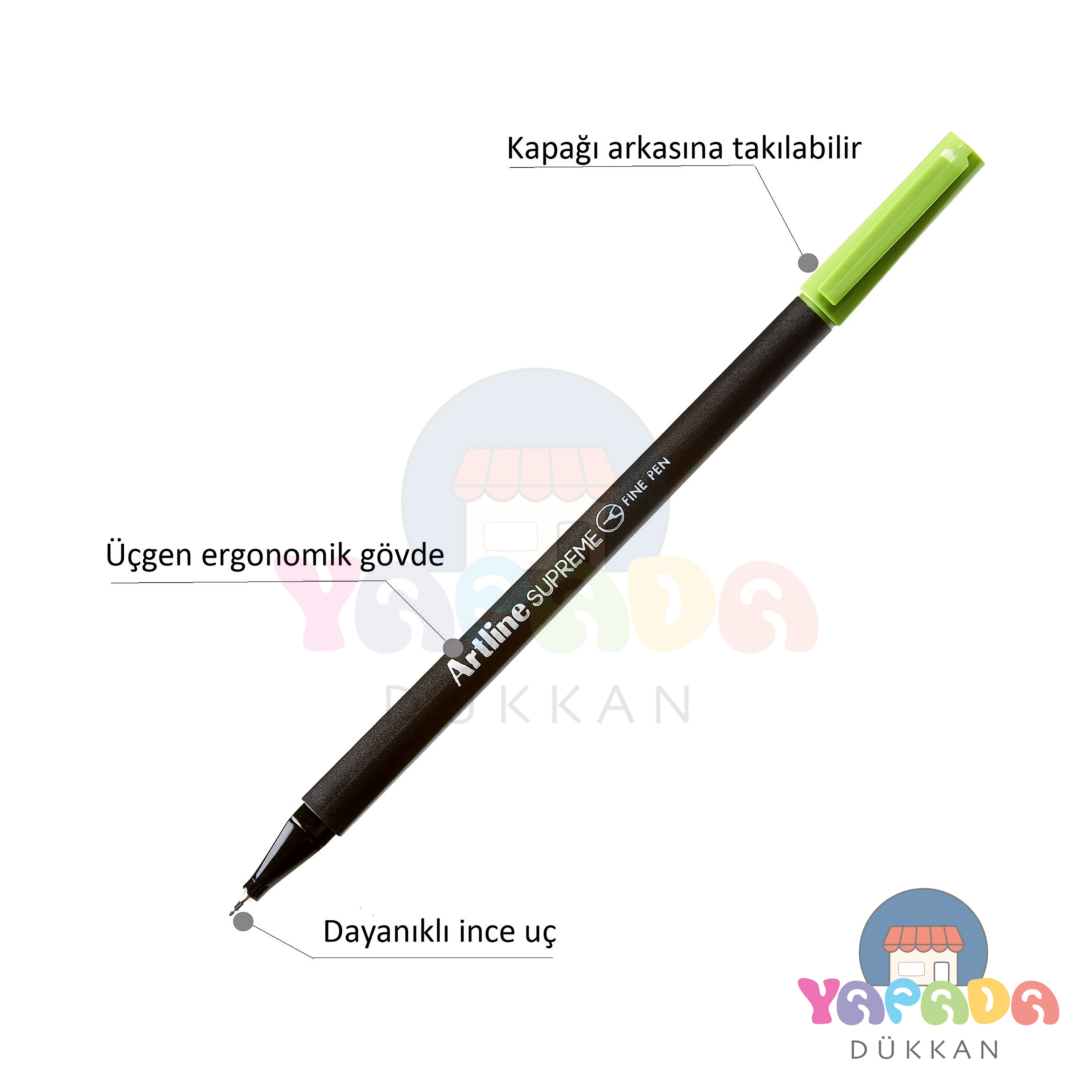 Artline 200 Fineliner Kalem 0.4 mm Koyu Yeşil