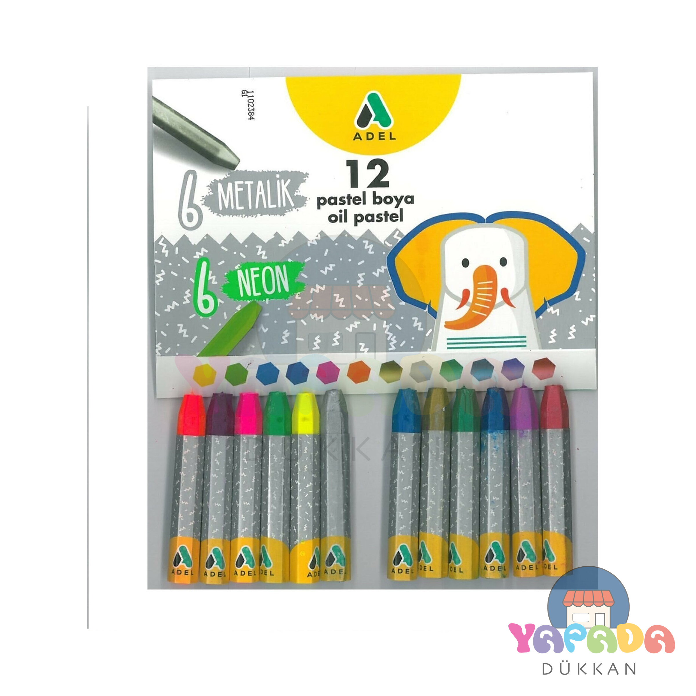 Adel Pastel Boya 6 Renk Metalik 6 Renk Fosforlu