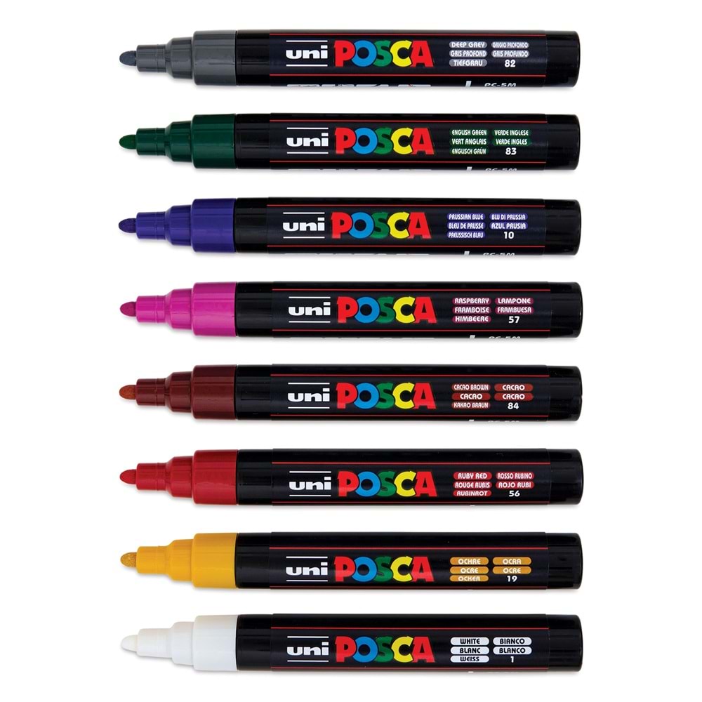 Uni Posca Akrilik Marker Seti 8'li Koyu Renk / 1.8-2.5 mm
