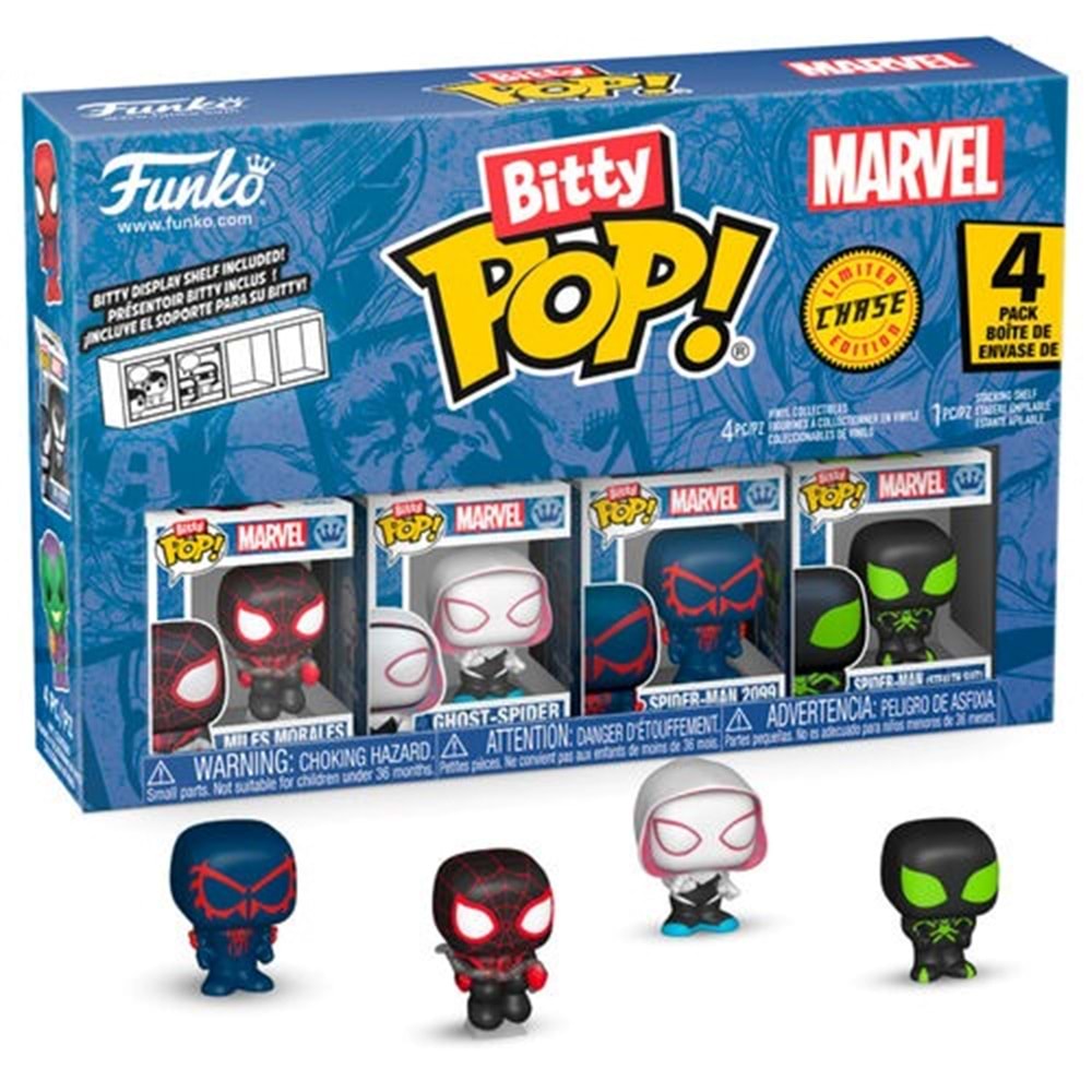 Funko Bitty POP: Marvel - Spiderman - Miles Morales 4'lü Paket Chase
