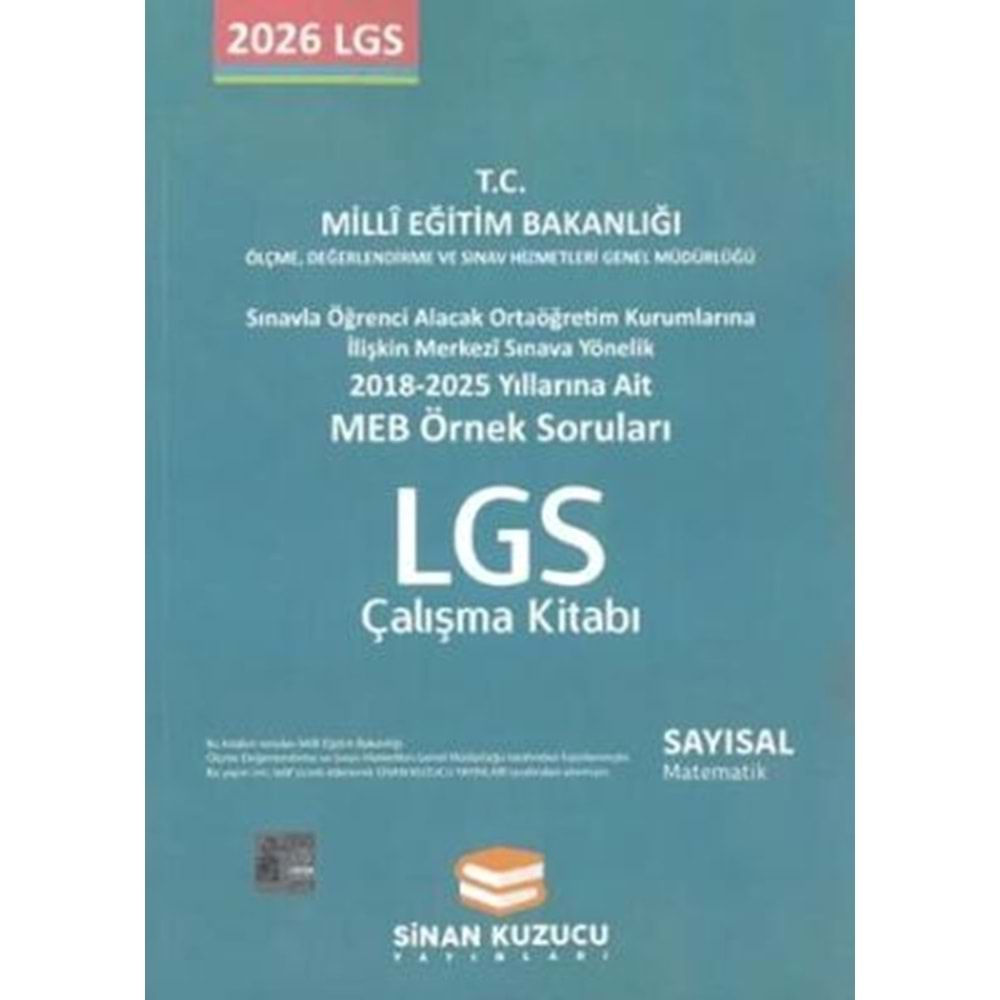 MEB Örnek Soruları LGS Çalışma Kitabı Sayısal Matematik - Sinan Kuzucu - Sinan Kuzucu Yayınları