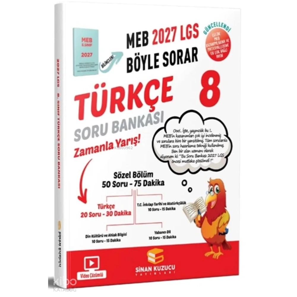 2027 8. Sınıf LGS Türkçe Soru Bankası - Kolektif - Sinan Kuzucu Yayınları