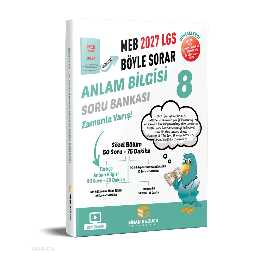 2027 8. Sınıf LGS Anlam Bilgisi Soru Bankası - Kolektif - Sinan Kuzucu Yayınları