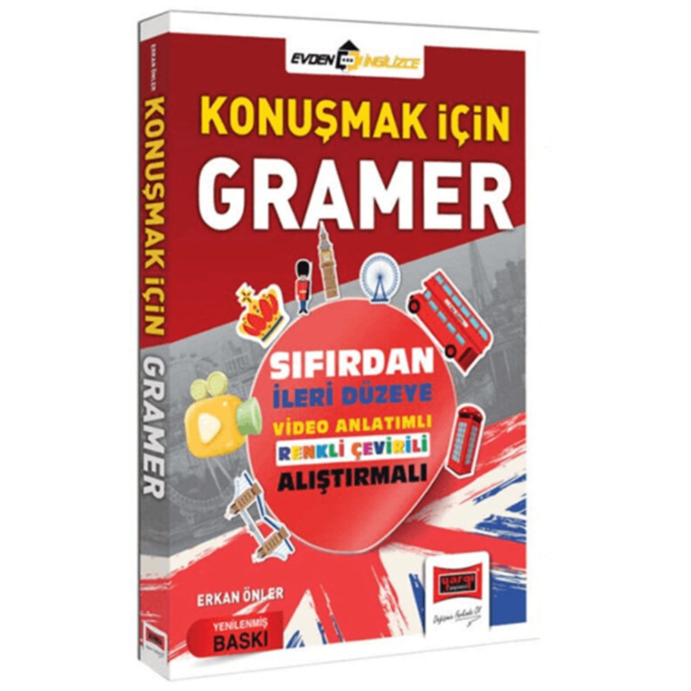 Konuşmak İçin Gramer Sıfırdan İleri Düzeye Video Anlatımlı Renkli Çevirili - Erkan Önler - Yargı Yayınevi