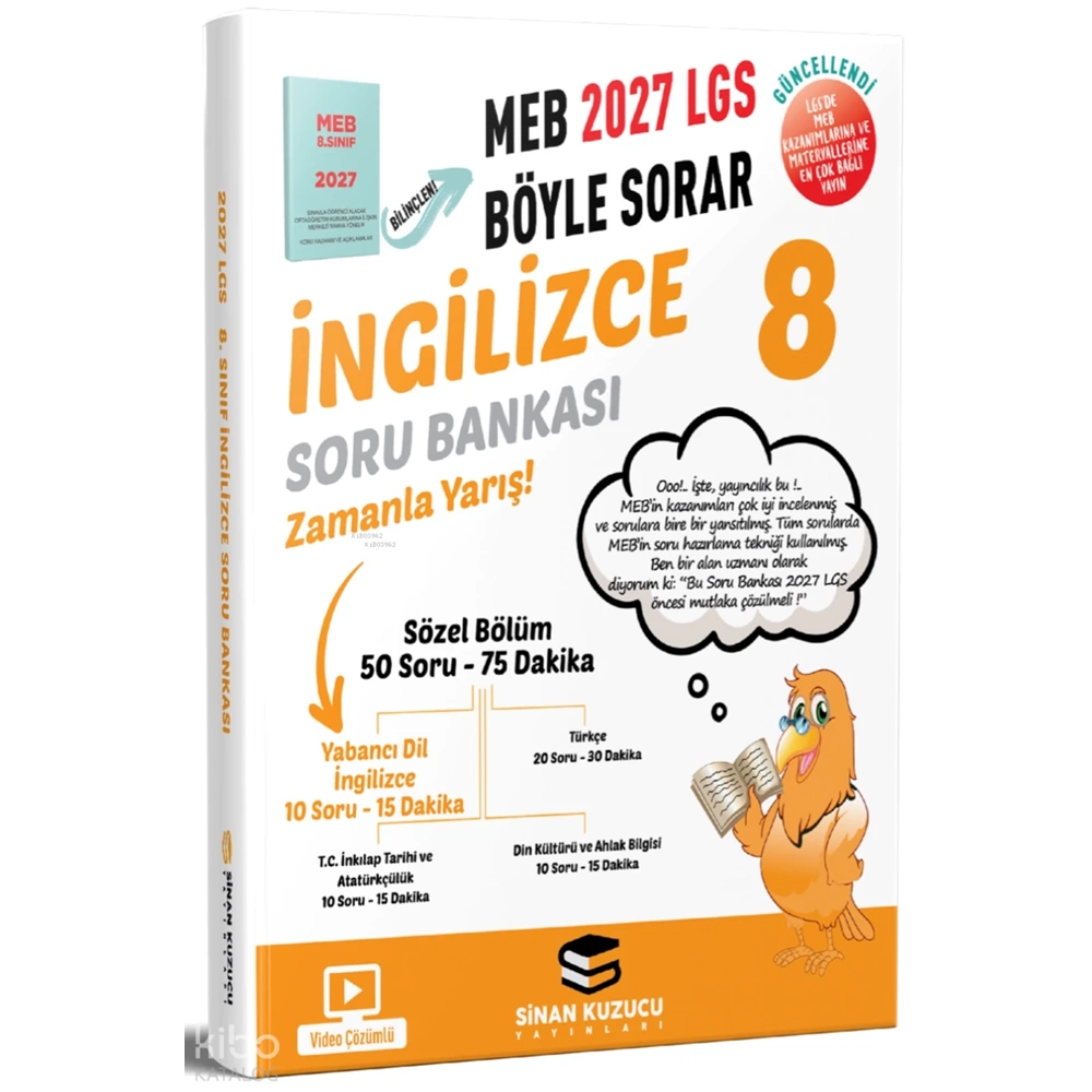 2027 8. Sınıf LGS İngilizce Soru Bankası - Kolektif - Sinan Kuzucu Yayınları