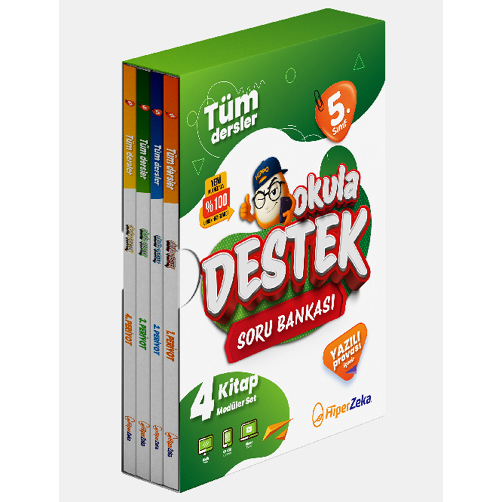 5. Sınıf Tüm Dersler Okula Destek Soru Bankası | 4 Kitap Modüler Set - Kolektif - Hiper Zeka Yayınları