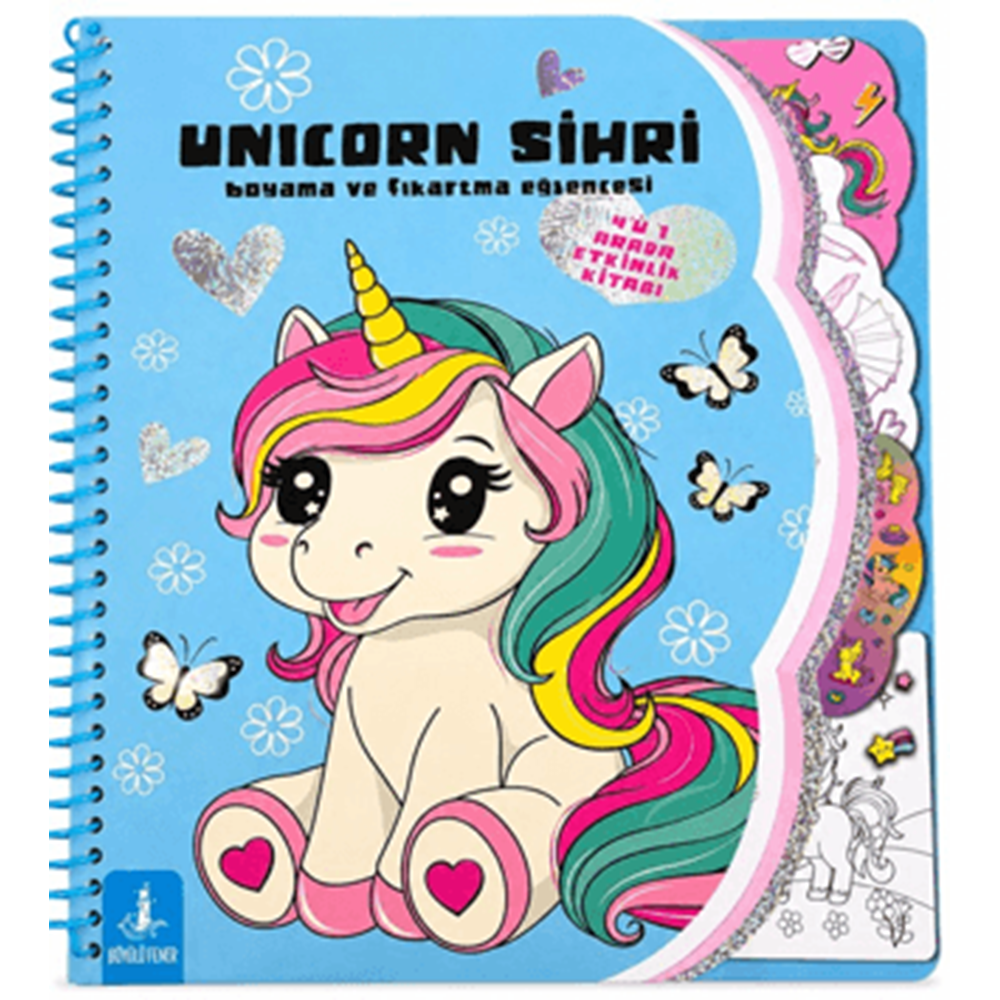 Unicorn Sihri - Boyama ve Çıkartma Eğlencesi - Kolektif - Büyülü Fener Yayınları
