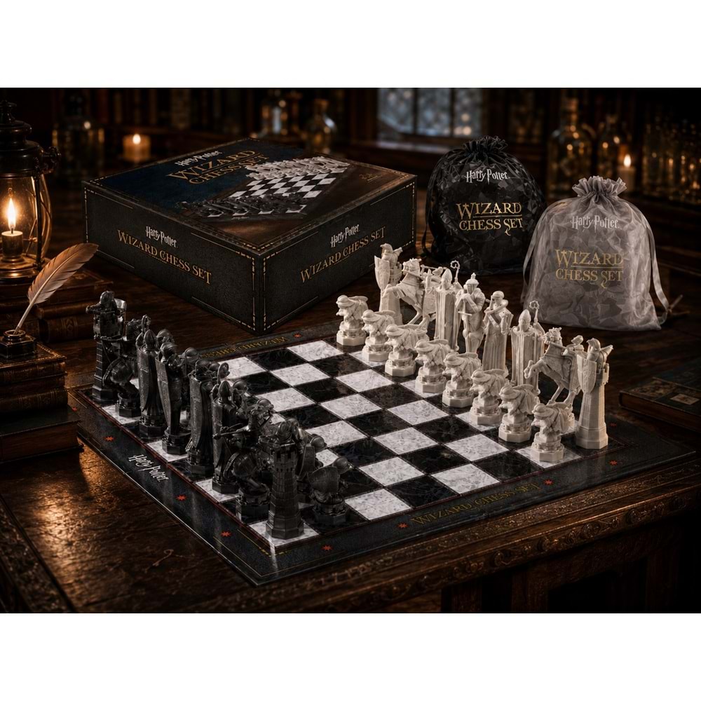 The Noble Collection Harry Potter Büyücü Satrancı Koleksiyonluk Satranç Seti – 32 Detaylı Figürlü , Lisanslı