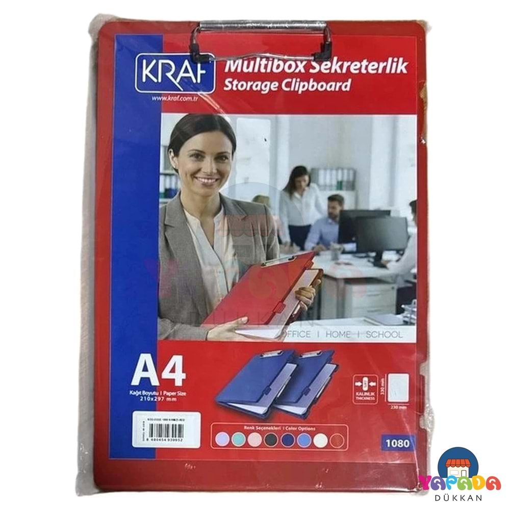 Kraf 1080 A4 Multibox Sekreterlik Saklama Bölmeli Kırmızı