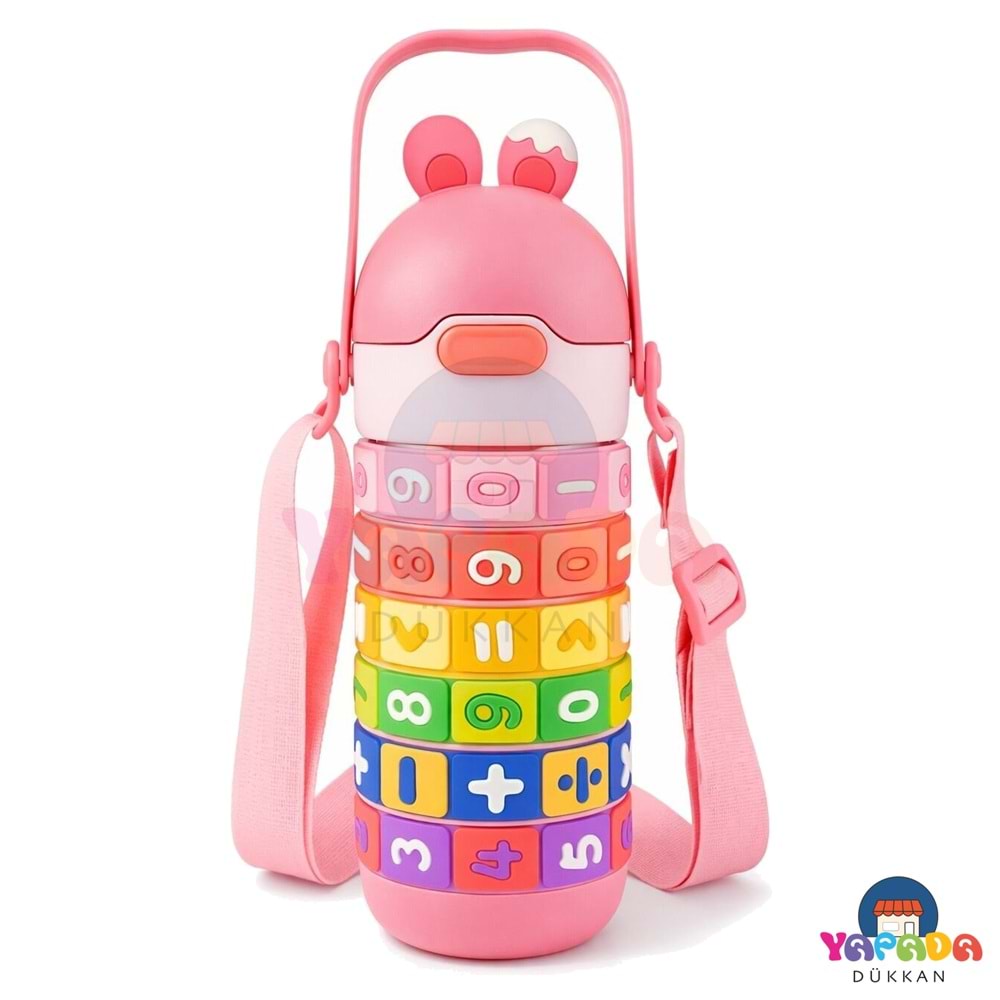 Vagonlife VGN-30031 430 ml Pipetli Boyun Askılı Pembe Çelik Termos Matara