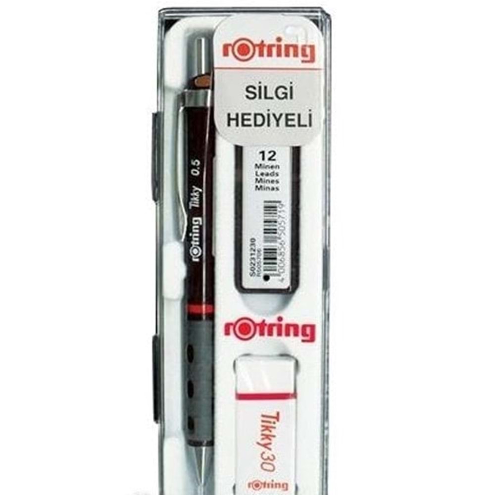 Rotring Tikky Min Silgi 3'lü Okul Seti- 0.5 Bordo