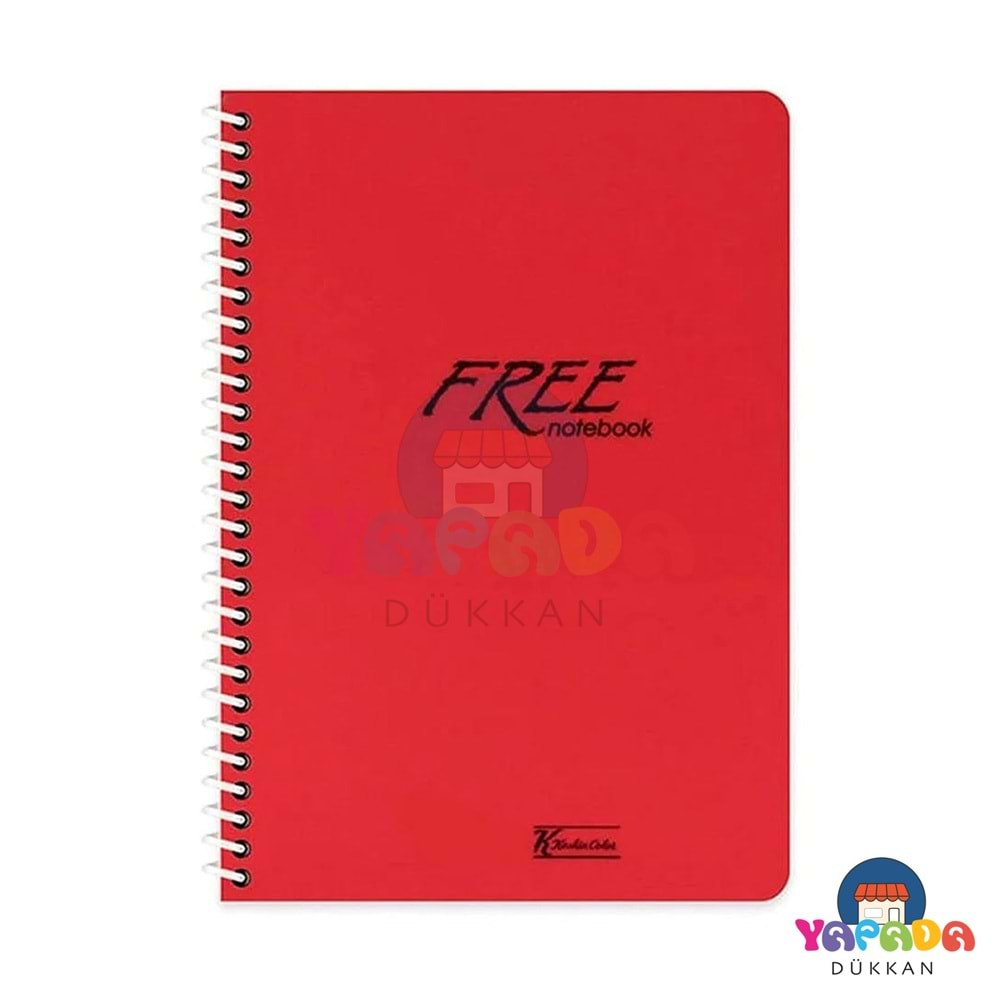 Keskin Color Free PP Kapak Spiralli A4 80 Yaprak Çizgisiz Defter Pastel Karma Renk 320420-99