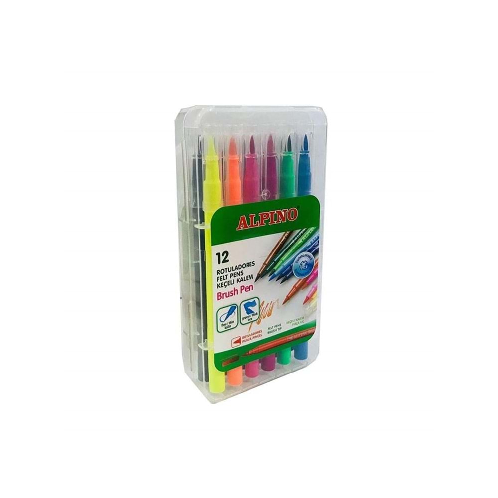 Alpino Fırça Uçlu Keçeli Kalem 12`li