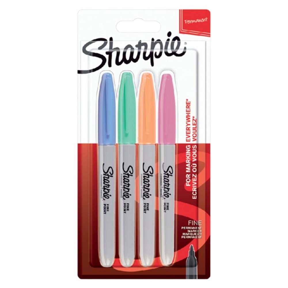 Sharpie Fine Permanent Marker Pastel Renkler 4 lü Blister