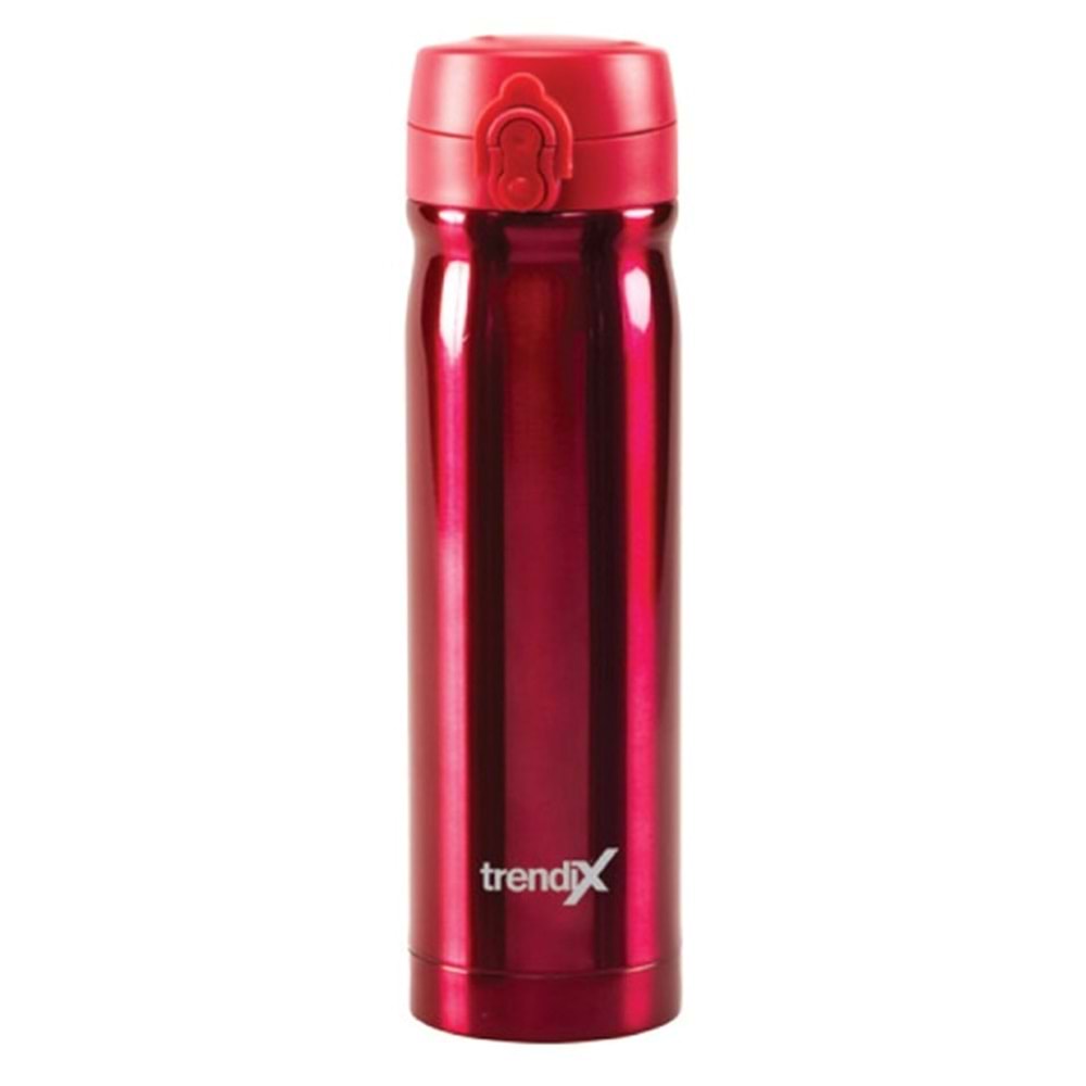 Trendix Çelik Su Matarası 500Ml Kırmızı (Termos Özellikli)