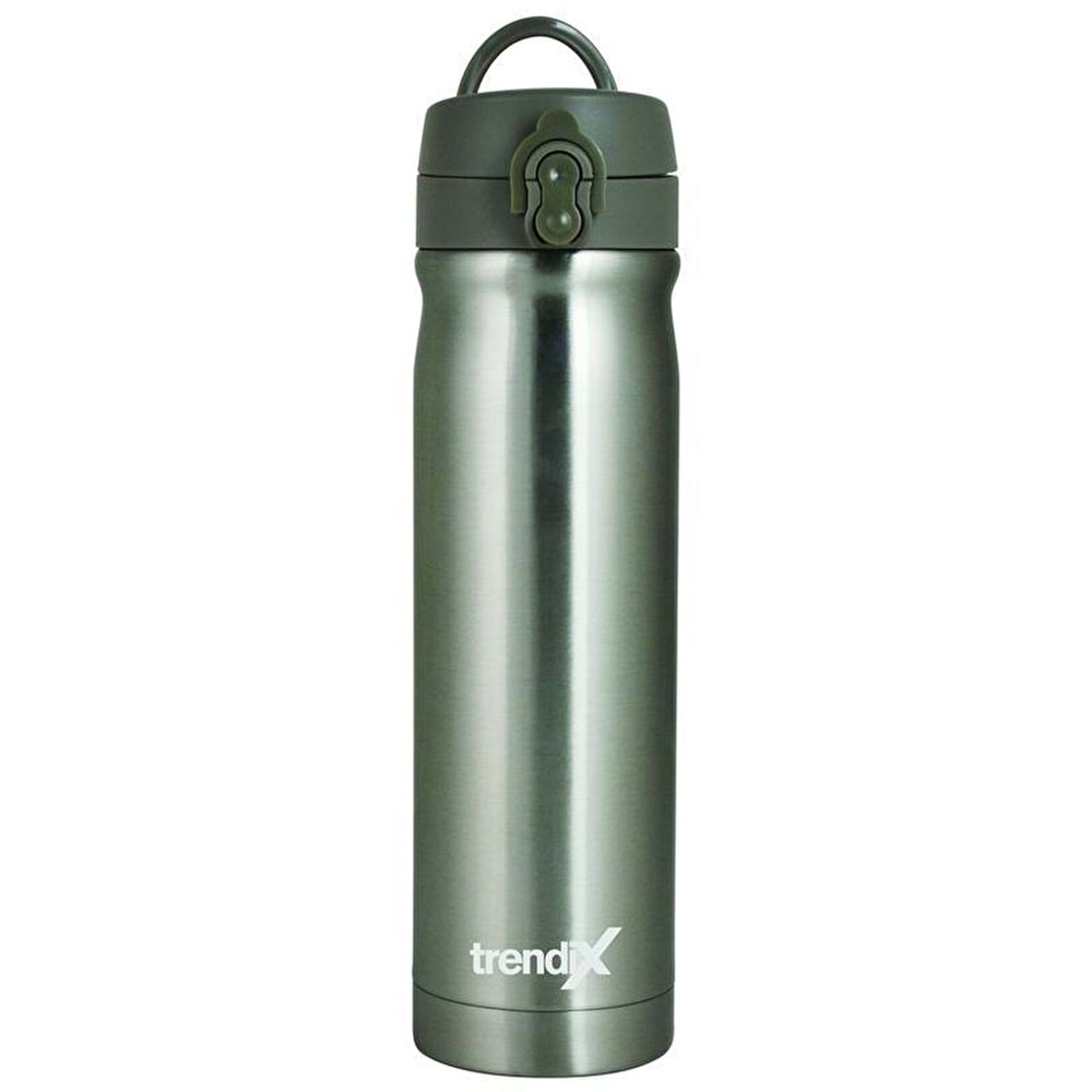 Trendix Çelik Su Matarası 500Ml Metalik Gri (Termos Özellikli)