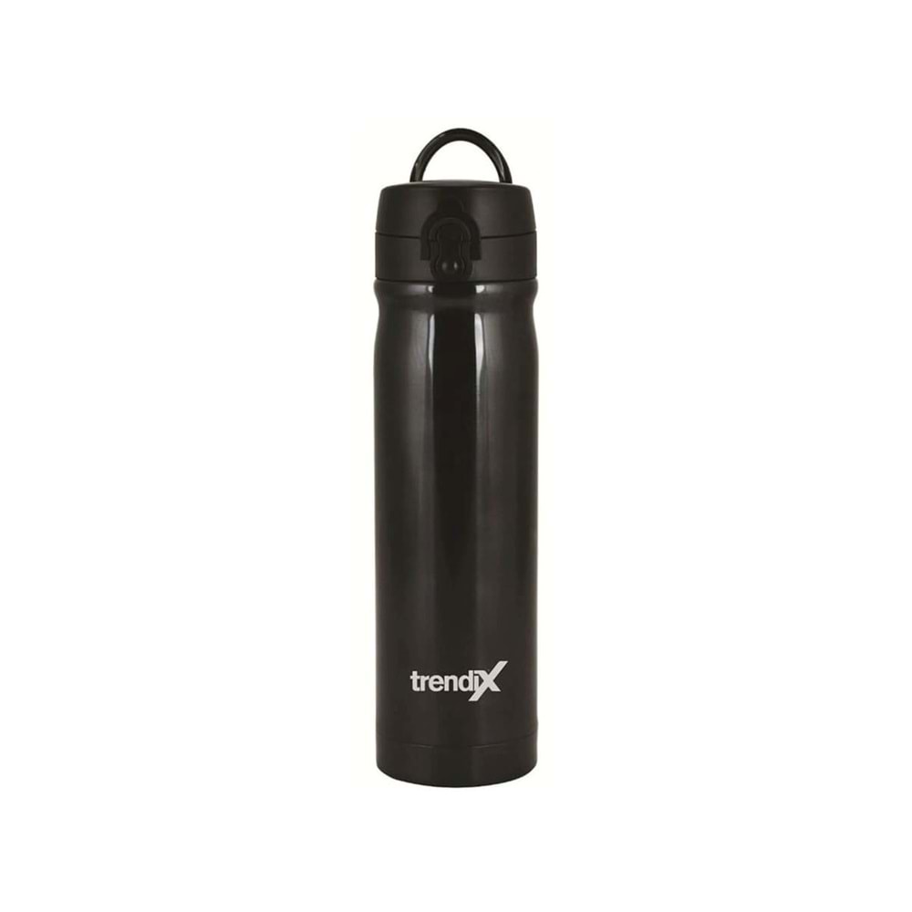 Trendix Çelik Su Matarası 500Ml Siyah (Termos Özellikli)