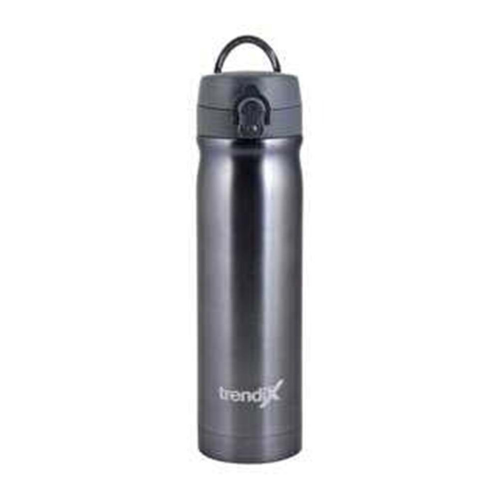 Trendix Çelik Su Matarası 500Ml Kırmızı Koyu Gri (Termos Özellikli)