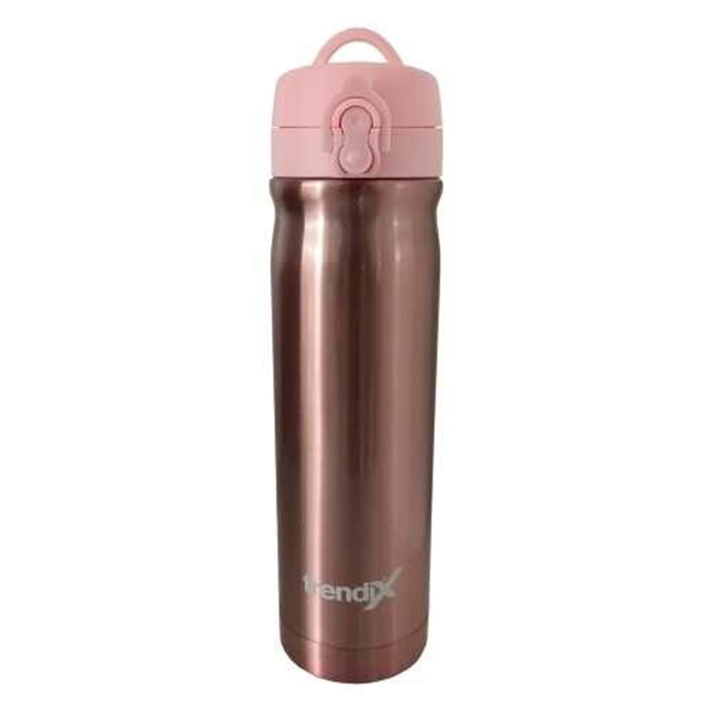 Trendix Çelik Su Matarası 500Ml Pembe (Termos Özellikli)