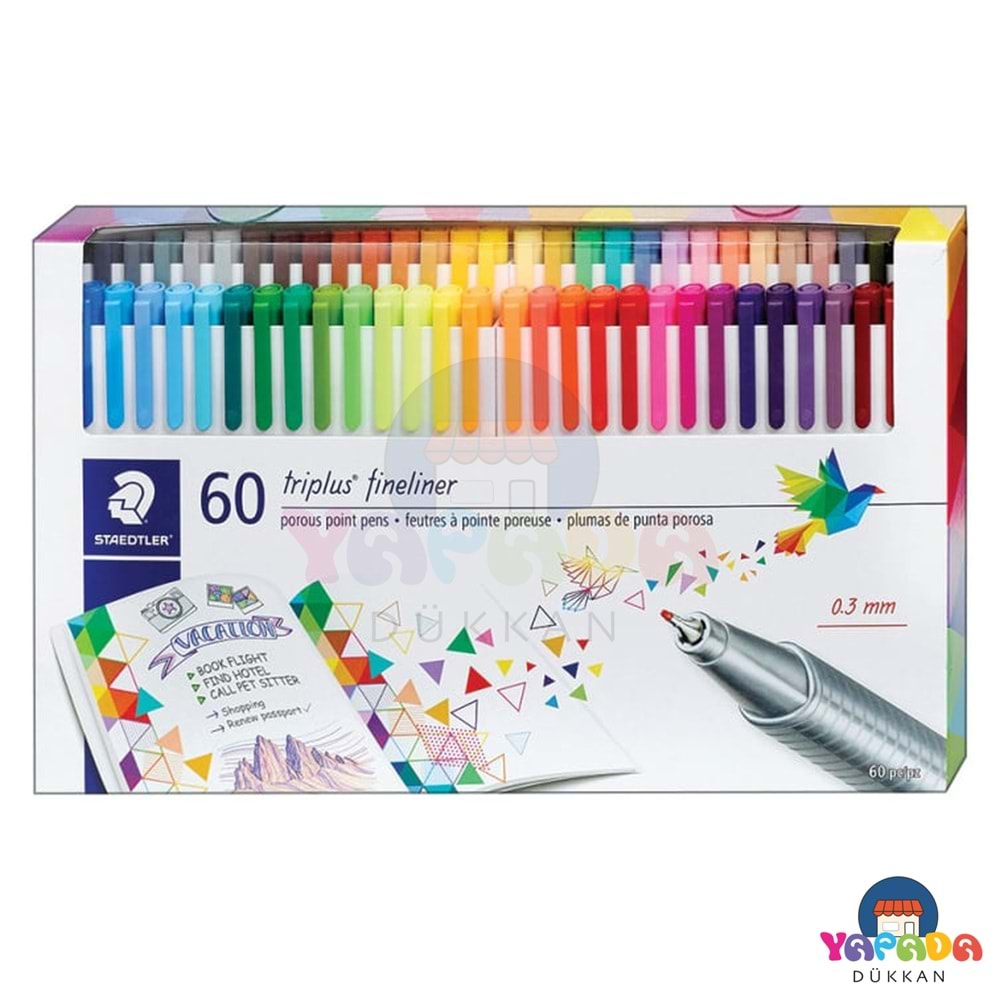 Staedtler 334 C60 Triplus Fineliner 0,3 mm 60 Renk Seti