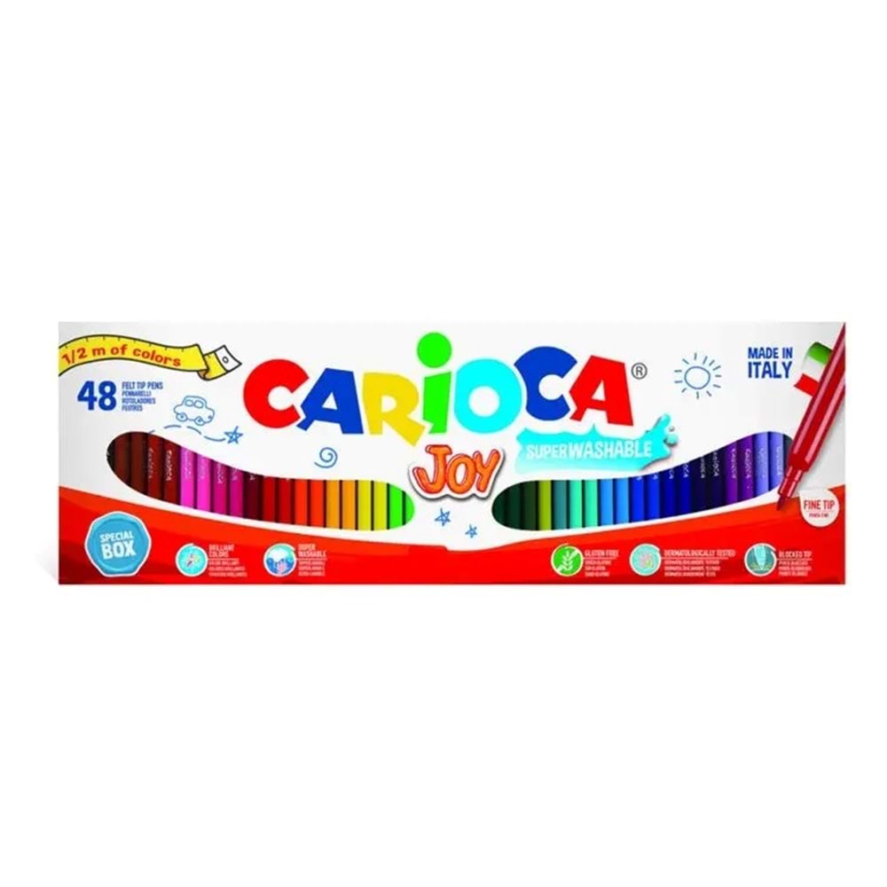 Carioca Joy Süper Yıkanabilir Keçeli Boya Kalemi 48'li (1/2 Metre)