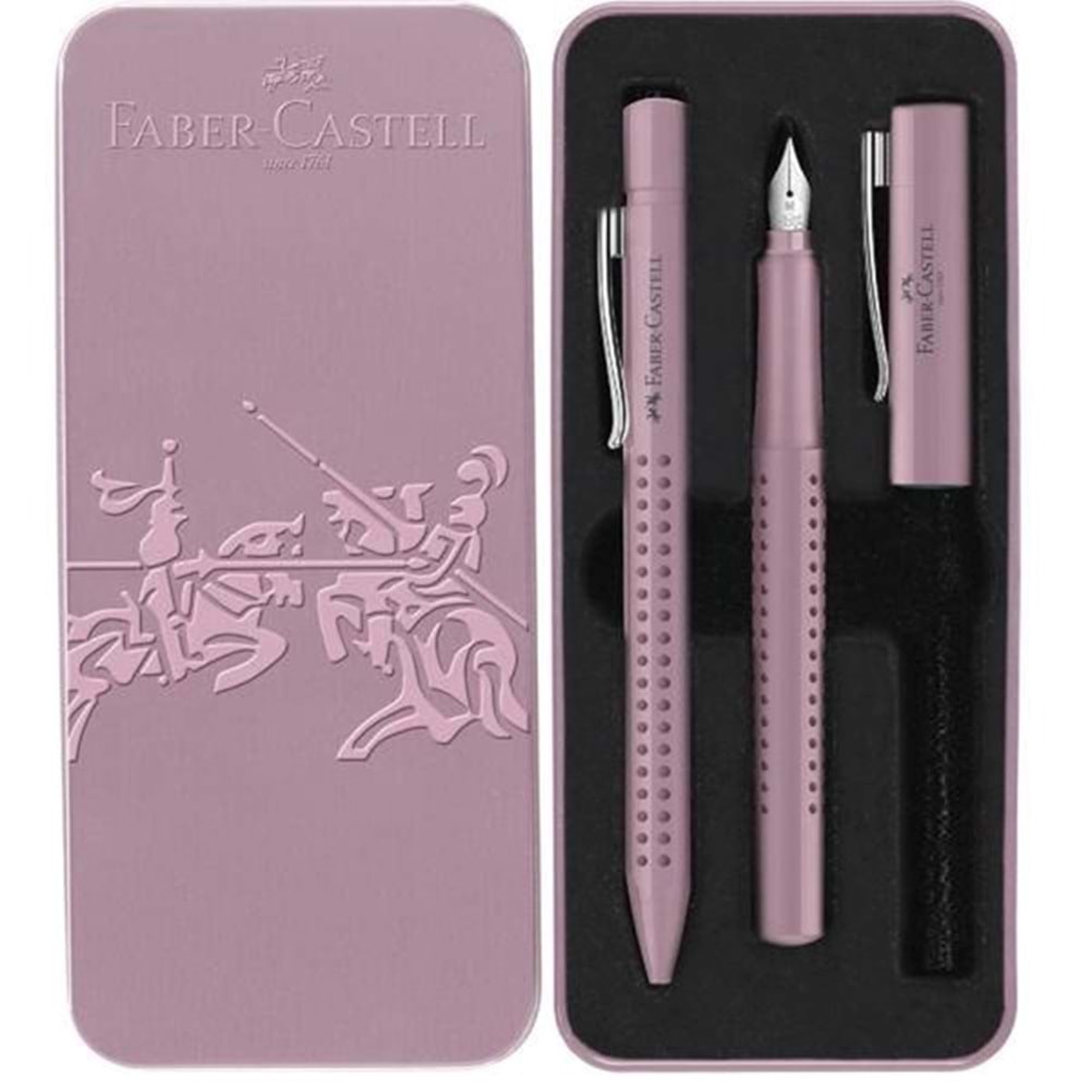 Faber - Castell Grip 2010 Dolma Kalem Tükenmez Kalem Set Gül