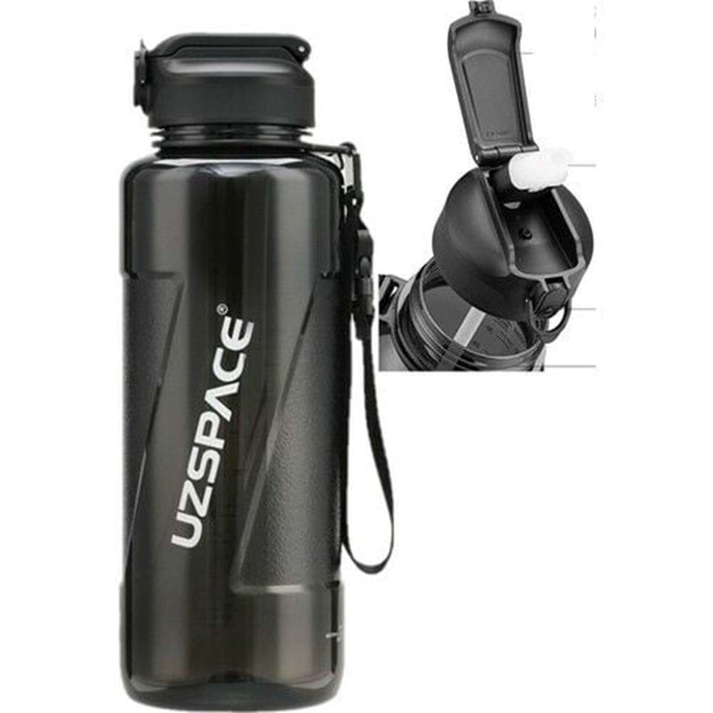 Uzspace 1500 Ml Pipetli Tritan Su Matarası 6058 Siyah