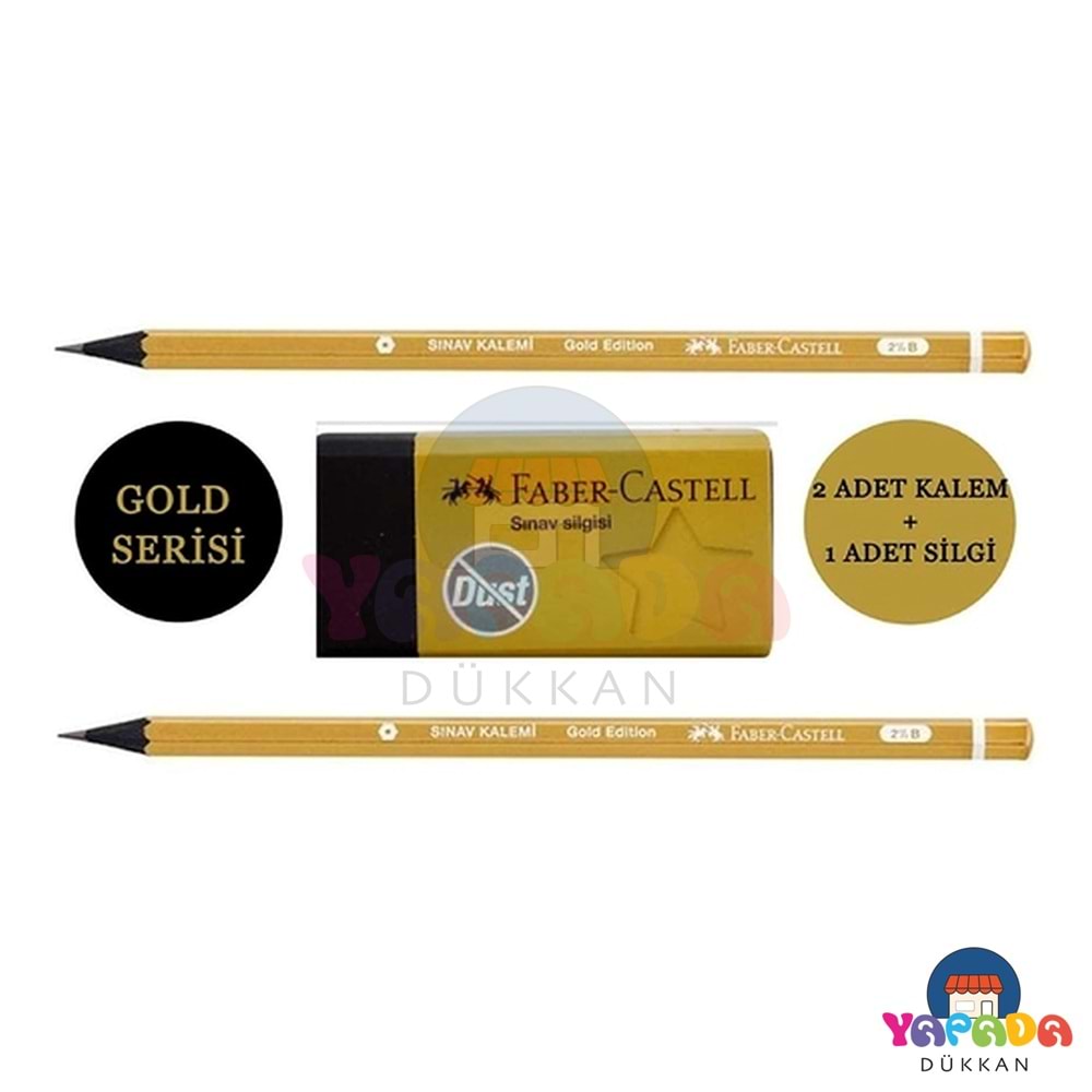 Faber-Castell Gold Edition 2,5B Sınav Seti 5503000029 - 3 Kalem + Silgi + Kalemtıraş