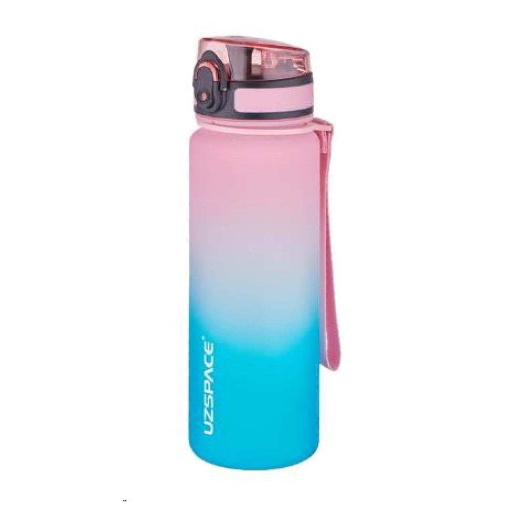 Uzspace 500ml Su Matarası Tritan 3026 Pembe-Yeşil VagonLife