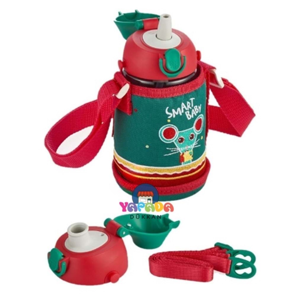 Vagonlife Uzspace 480 Ml Kılıflı Yedek Kapaklı Tritan Su Matarası Yeşil Vgn-2011
