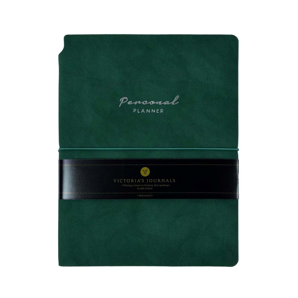 Victoria's Journals Kuka Personal Planner Defter A5 80 gr. 96 yp. Çizgili Yeşil