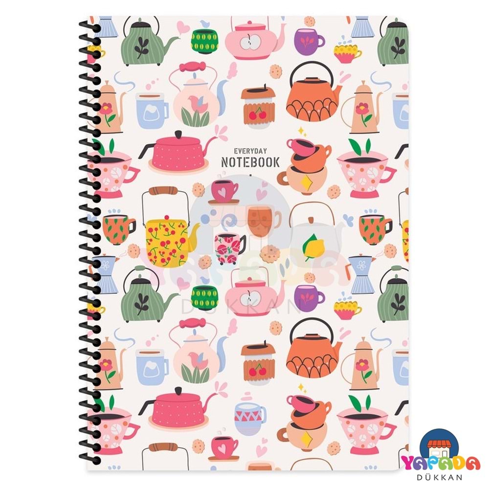 Keskin Color Coffee A4 80 Yaprak Kareli Karton Kapak Spiralli Defter