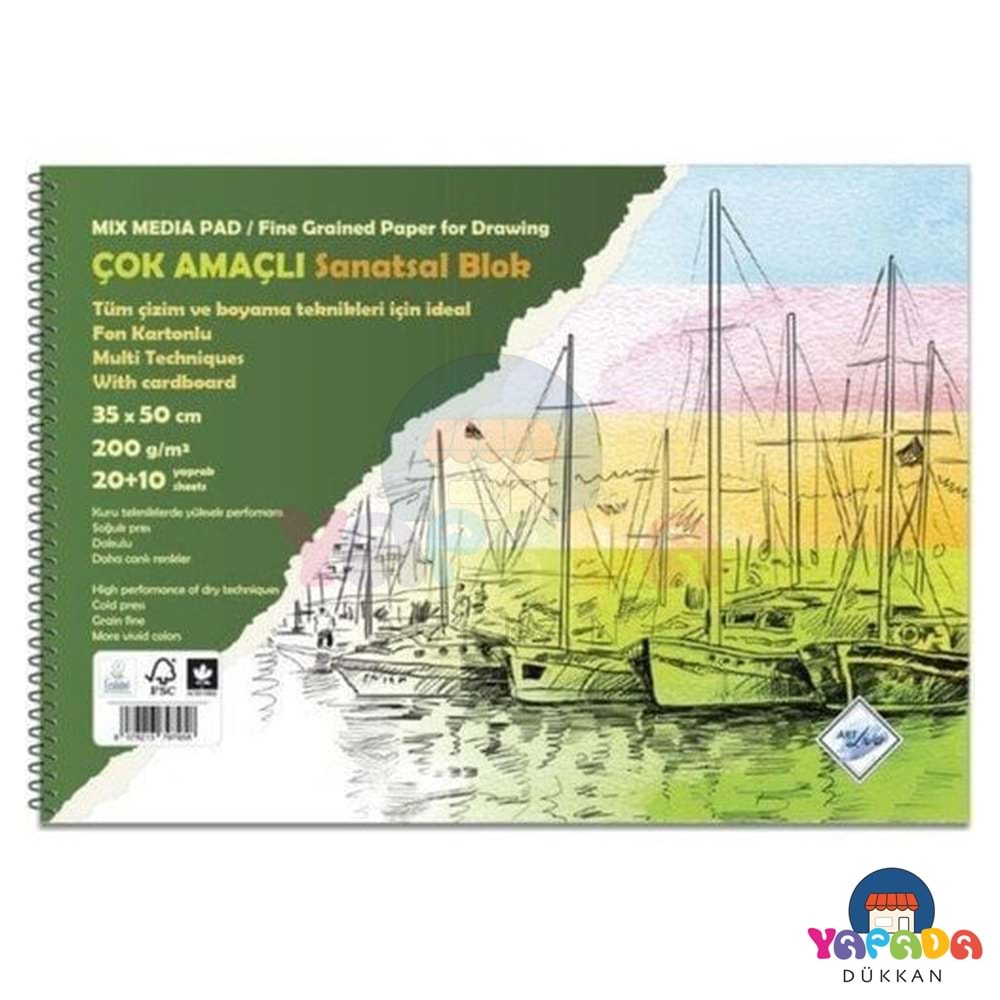Art Liva SD-405 35 x 50 cm 200 g Fon Kartonlu Resim Defteri