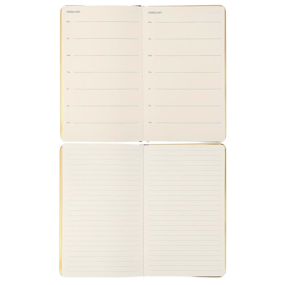 Victorias Journals Monaco Vegan Deri Sert Kapak 100gr 96 Yaprak 13x21Kenar Altın Demir ve Altın Yaldız Çizgili Yeşil