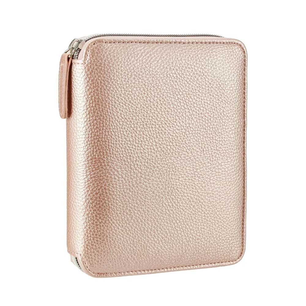 Victoria's Journals Zipper Folder Journal Rose Gold 10.5x14.8