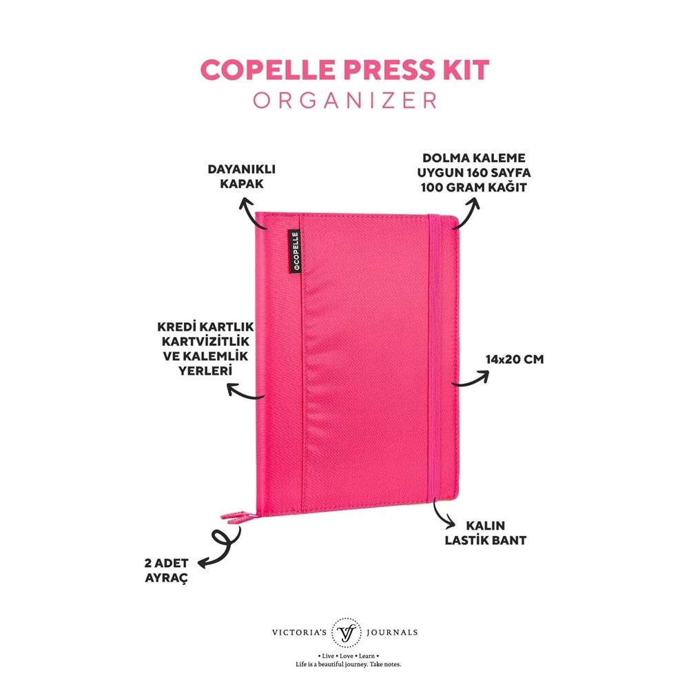 Victoria's Journals Copelle Press Kit Journal Fuşya