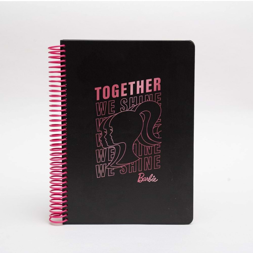 Space License Barbie Together We Shine Spiralli Siyah Butik Defter Noktalı 96 Yaprak