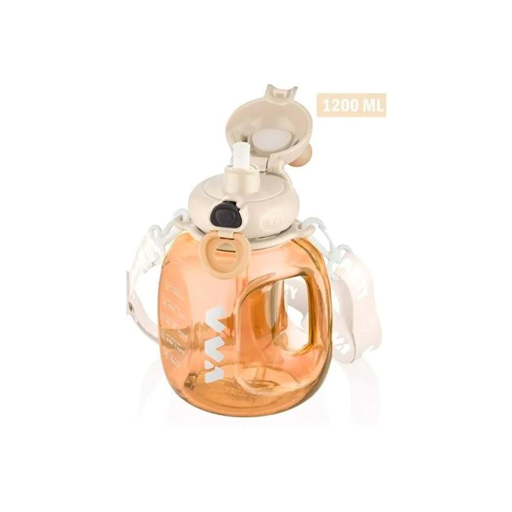 Vagonlife Tritan Su Matarası 1200 Ml Beyaz V-1002