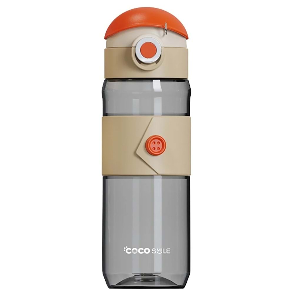Vagonlife Cocosmile Silikon Gövde Su Matara 580 ml Beyaz-Turuncu