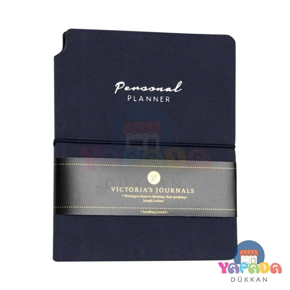 Victoria's Journals Kuka Pesonal Planner Defter A6, 80 gr. 96 Yaprak Çizgili Lacivert