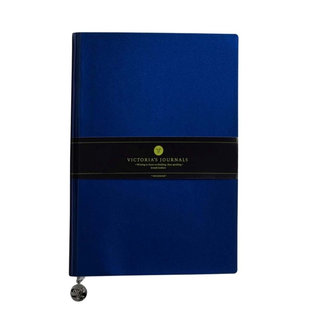 Victoria's Journals Smyth Rugan Esnek Kapak Çizgili Defter 14.8x21 cm Mavi