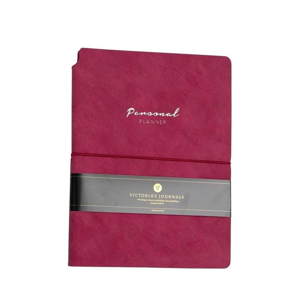 Victoria's Journals Kuka Personal Planner Defter 19x25 80 gr. 96 yp. Çizgili Fuşya